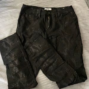 Snake print skinny jeans
